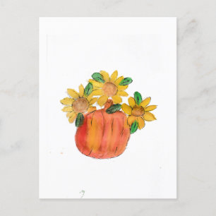Carte Postale Fleurs de soleil jaunes citrouilles