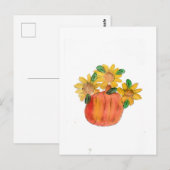 Carte Postale Fleurs de soleil jaunes citrouilles (Devant / Derrière)