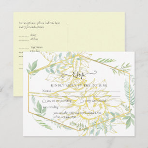 Carte Postale Fleurs de soleil modernes Mariage d'or Sage