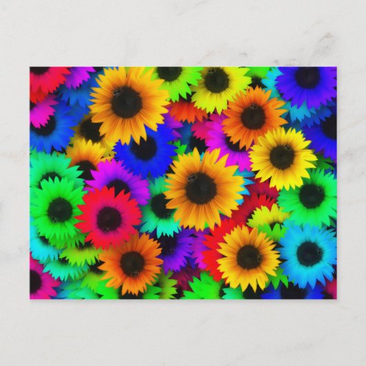 Carte Postale Fleurs de soleil Neon (Devant)