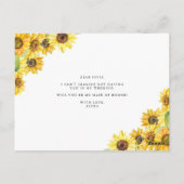 Carte Postale Fleurs de soleil rustiques à l'aquarelle Soyez ma (Dos)