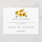 Carte Postale Fleurs de soleil rustiques, demande d'honneur (Devant)