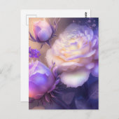 Carte Postale Fleurs de spectre lumineux mauve Iridescente (Devant / Derrière)