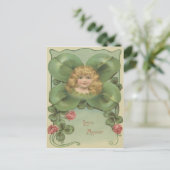 Carte Postale Fleurs de trèfle à quatre feuilles mignonnes (Debout devant)