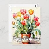 Carte Postale Fleurs de tulipes fraîchement cueillies (Devant / Derrière)