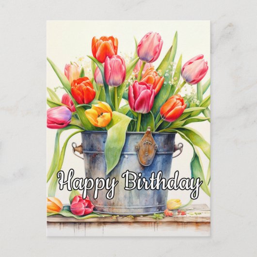 Carte Postale Fleurs de tulipes fraîchement cueillies (Devant)