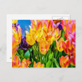 Carte Postale Fleurs de tulipes - Prospérer (Devant / Derrière)