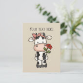 Carte Postale Fleurs de vache mignonne ajouter un message (Debout devant)