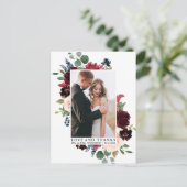 Carte Postale Fleurs de verdure à l'aquarelle élégante Amour Mer (Debout devant)