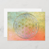 Carte Postale FLEURS DE VIE / Blume des Lebens - BiColor (Devant / Derrière)