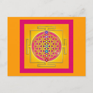 Carte Postale FLEURS DE VIE - Chakras Yantra