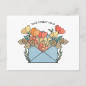 Carte Postale Fleurs de Vœux de Bon Rétablissement Illustrées (Devant)