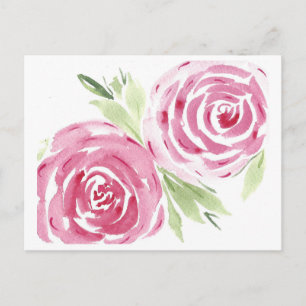 Carte Postale fleurs d'eau rose