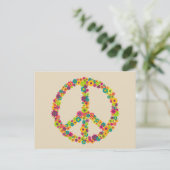 Carte Postale Fleurs des signes de paix hippie (Debout devant)