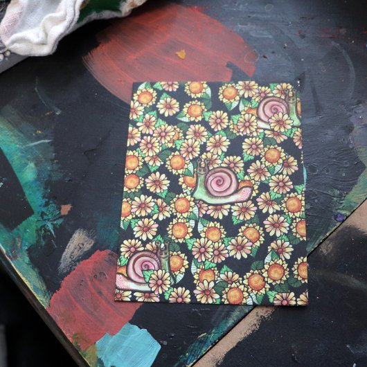 Carte Postale Fleurs d'escargots joyeuses