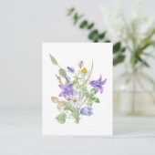 Carte Postale Fleurs d'été à l'aquarelle  (Debout devant)