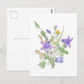 Carte Postale Fleurs d'été à l'aquarelle  (Devant / Derrière)
