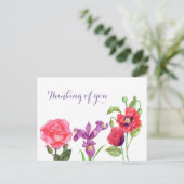 Carte Postale Fleurs d'été aquarelle pour vous (Debout devant)