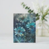 Carte Postale Fleurs d'été bleues (Debout devant)