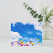 Carte Postale Fleurs d'été et ciel (Debout devant)