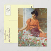 Carte Postale Fleurs d'été par John William Godward (Devant / Derrière)