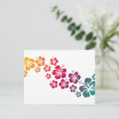Carte Postale fleurs d'hibiscus colorées (Debout devant)
