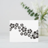 Carte Postale fleurs d'hibiscus en noir (Debout devant)