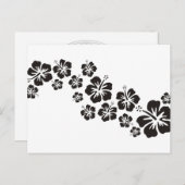 Carte Postale fleurs d'hibiscus en noir (Devant / Derrière)