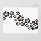 Carte Postale fleurs d'hibiscus en noir (Devant)