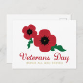 Carte Postale Fleurs d'honneur de la fête des anciens combattant (Devant / Derrière)