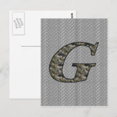 Carte Postale Fleurs d'hortensia à initiale de monogramme G (Devant / Derrière)