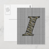 Carte Postale Fleurs d'hortensia à initiale de monogramme I (Devant / Derrière)