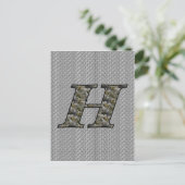 Carte Postale Fleurs d'hortensia à monogramme initial H (Debout devant)