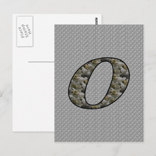 Carte Postale Fleurs d'hortensia à monogramme initial O (Devant / Derrière)