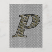 Carte Postale Fleurs d'hortensia à monogramme initial P (Devant)