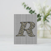 Carte Postale Fleurs d'hortensia à monogramme initial R (Debout devant)