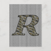 Carte Postale Fleurs d'hortensia à monogramme initial R (Devant)