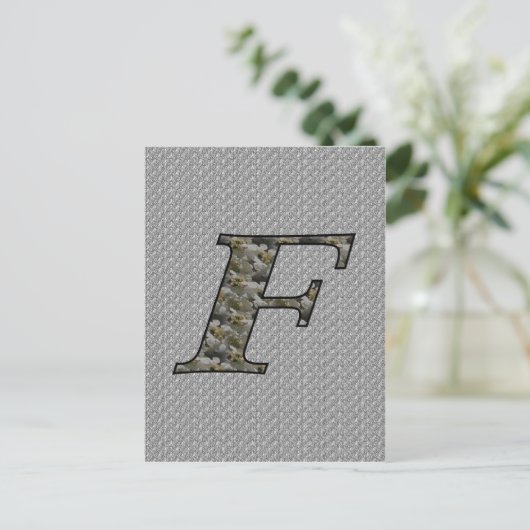 Carte Postale Fleurs d'hydrangea à initiale de monogramme (Debout devant)