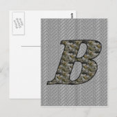 Carte Postale Fleurs d'hydrangea à initiale de monogramme B (Devant / Derrière)