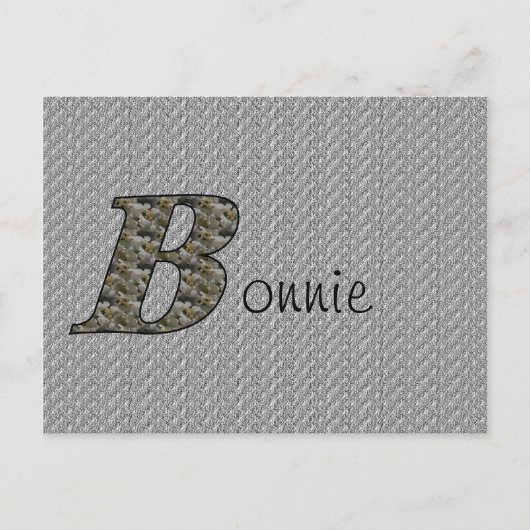 Carte Postale Fleurs d'hydrangea avec initiale de monogramme B P (Devant)