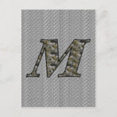 Carte Postale Fleurs d'hydrangea avec initiale de monogramme M (Devant)