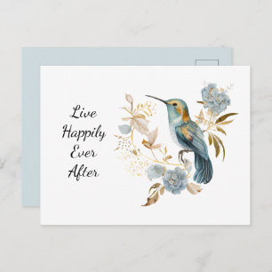 Carte Postale Fleurs d'Hydrangée de colibri