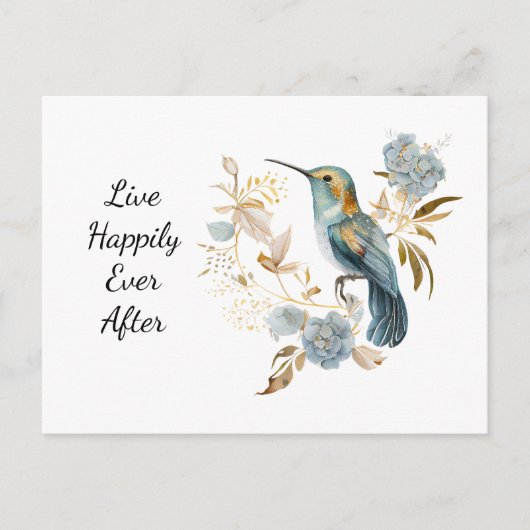 Carte Postale Fleurs d'Hydrangée de colibri (Devant)