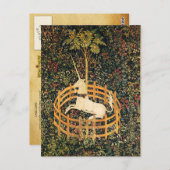 CARTE POSTALE FLEURS D'IMAGINAIRES UNICORNES ET GOTHIQUES, MOTIF (Devant / Derrière)