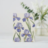 Carte Postale Fleurs d'Iris Bleu (Debout devant)