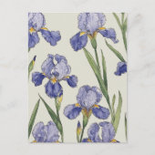 Carte Postale Fleurs d'Iris Bleu (Devant)