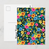 Carte Postale Fleurs Ditsy Vibrantes Motif Floral-43785 (Devant / Derrière)