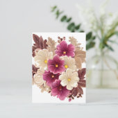 Carte Postale Fleurs d'ivoire et de Bourgogne sur un passé Vinta (Debout devant)