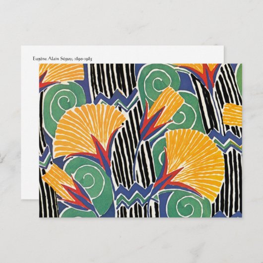 Carte Postale Fleurs d'or Art Déco Seguy (Devant / Derrière)