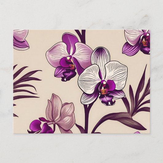 Carte Postale Fleurs d'orchidée violette (Devant)